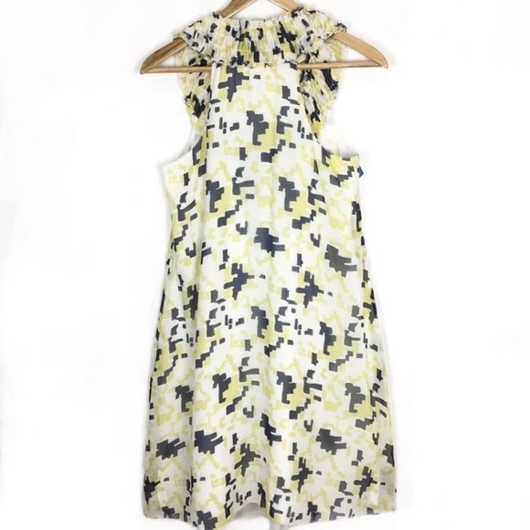 Twenty8Twelve by S Miller SILK Dress Size 6 Yellow Gray - Picture 4 of 7